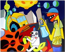 BERLIN&nbsp;CHAOS&nbsp;BUGABOO von Anil Kohli - Acryl auf Leinwand 80x100cm